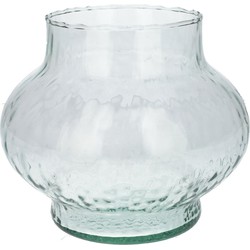 Bloemenvaas Holly - helder transparant glas - D19 x H16 cm - decoratieve vaas - bloemen/takken - Vazen