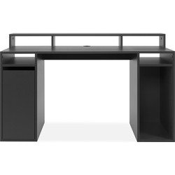 Bureau met 2 laden, 6 vakken, 1 deur, 1 plank - L140 cm