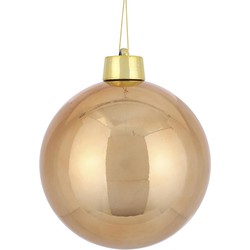 House of Seasons grote kerstbal - licht koper - D20 cm - kunststof - Kerstbal