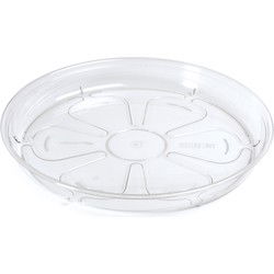 Opvangschaal/onderschaal bloempot/plantenpot - transparant - rond - Dia 17 cm - Plantenpotten