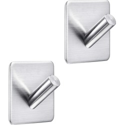 XIVADA Handdoekhaakjes Paza - Zelfklevend - Rvs - Zilver - Set van 2
