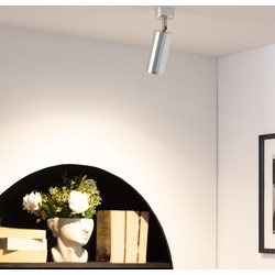 Bussandri - Moderne Plafondlamp - Metaal - Modern - GU10 - L:6cm - Voor Binnen - Woonkamer - Eetkamer - Slaapkamer - Plafondlamp - Zilver