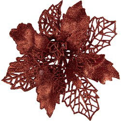 Clayre & Eef Kunstplant Kerstster Ø 22x5 cm Rood Kunststof