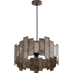 PTMD Levan Brass stone veneer hanging lamp round