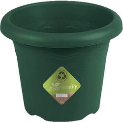 Hega Hogar Plantenpot/bloempot - kunststof - groen - D30 x H23 cm - Plantenpotten
