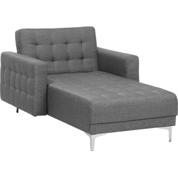 Beliani ABERDEEN - Chaise longue-Grijs-Polyester