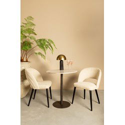 PTMD Eetkamerstoel Abierto - 55x61x80 cm - Textiel - Taupe