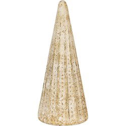 Clayre & Eef Beeld Kerstboom Ø 18x42 cm Goudkleurig Glas Kerstdecoratie
