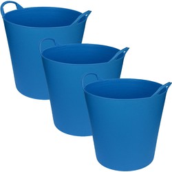 3x stuks blauwe flexibele opbergmand/emmer 20 liter - Wasmanden
