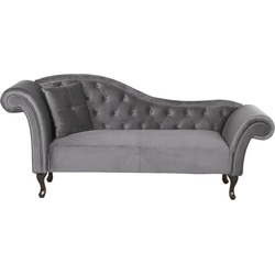 LATTES - Chaise longue - Grijs - Linkerzijde - Fluweel