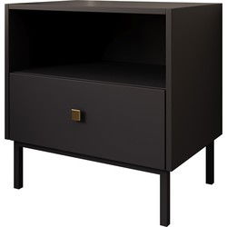 Meubella - Nachtkastje Norment - Zwart - 55 cm
