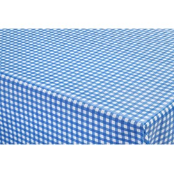 Tafelzeil/tafelkleed boeren ruit blauw/wit 140 x 250 cm - Tafelzeilen