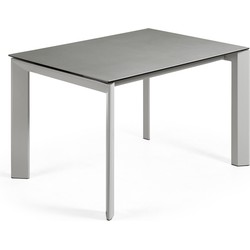 Kave Home - Axis uitschuifbare keramische tafel met grijze stalen poten 120 (180) cm