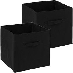 5Five Opbergmand - 2x - Zwart - 31x31x31 cm - 29L - Opvouwbaar - Opbergmanden
