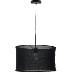 Kave Home - Lampenkap van zwart linnen voor plafondlamp Mariela Ø 50 x 30 cm