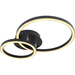 Moderne LED plafondlamp met twee ringen | 42 x 30 cm | Zwart | Plafonniere