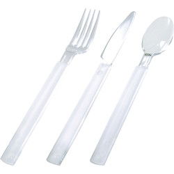 Duni Bestekset - kunststof - 18x - vorken, lepels en messen - plastic - Besteksets