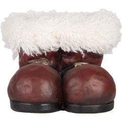 Clayre & Eef Bloempot Laars 26x26x20 cm Rood Wit Keramisch materiaal Kerst