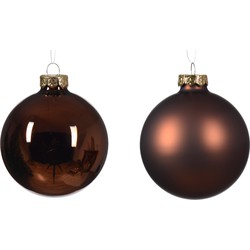 Kerstbal glas d8 cm espresso ass 6st kerst