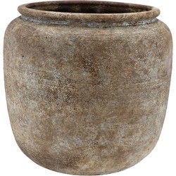 DK Design Bloempot kruik model Batu - zandkleur - D26 x H27 cm - Plantenpotten