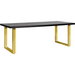 Richmond Dining table Nalo 235 with gold u-leg (Black)