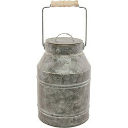 Chaks Melkbus plantenpot/bloempot - zink - grijs - binnen/buiten - D9 x H22 cm - Plantenpotten