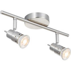 Home sweet home LED opbouwspot Cilindro 2 lichts ↔ 32 cm - mat staal