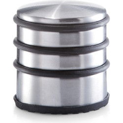 Zeller RVS deurstopper rond - 6,5 x 7 cm - Deurstop - 1,15 kg - Deurstoppers