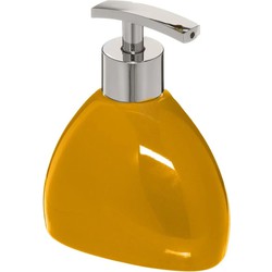 Zeeppompje/zeepdispenser van keramiek - mosterd geel - 300 ml - Zeeppompjes