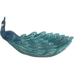 Clayre & Eef Decoratie schaal Pauw Blauw Kunststof