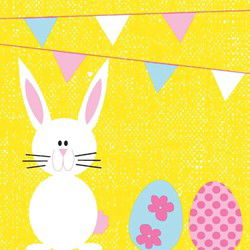 Duni servetten Bunny & Eggs 3-laags 33x33