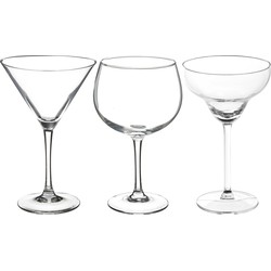 Cocktailglazen set - gin/martini/margarita glazen - 12x stuks - Drinkglazen