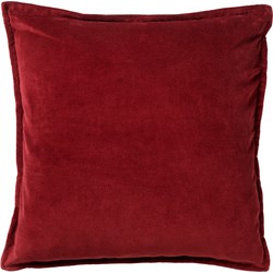 Dutch Decor CAITH - Kussenhoes 50x50 cm - 100% katoen - velvet - lekker zacht - Merlot - rood - Dutch Decor