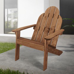 Adirondack tuinstoel van massief hout weerbestendig belastbaar tot 120 kg bruin van dennenhout ML design