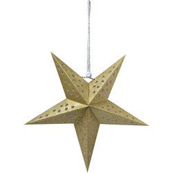 Clayre & Eef Hangende ster 30x10x30 cm Goudkleurig Papier