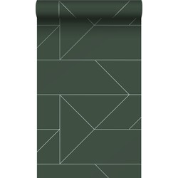 Origin Wallcoverings behang grafische lijnen groen - 0,53 x 10,05 m - 347728