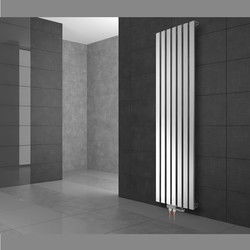 Badkamerradiator middenaansluiting 480x1800 mm Wit met onderaansluitset LuxeBath