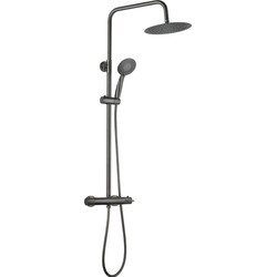 Luzzo® PVD Regendouche Gunmetal met thermostaatkraan - 25cm
