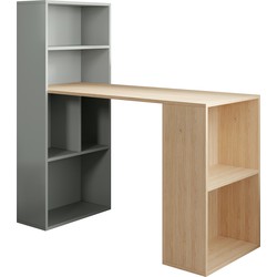 Meubella Bureau Ward - Eiken - Grijs - 120 cm