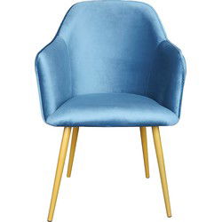 Clayre & Eef Eetkamerstoel Blauw IJzer
