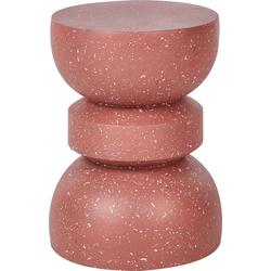 FALIRO - Bijzettafel - Rood/Terrazzo - Lichtbeton