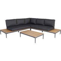 Colombus Lounge Hoek Set - 3 stuks - Donker Antraciet - Donker Grijs