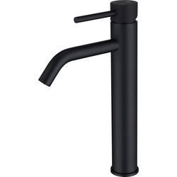 Luzzo® Serru - Messing Wastafelkraan Hoog Diamondgrip - Mat Zwart