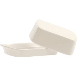 Cosy & Trendy Botervloot - wit - met deksel - 19 x 12 x 7 cm - Botervloten
