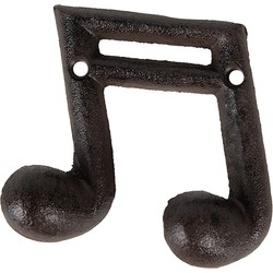 Clayre & Eef Wandkapstok Muzieknoot 10x3x9 cm Bruin Metaal