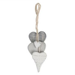 Clayre & Eef Hanger Grijs Hout