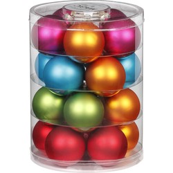 Kerstballen - 40x stuks - gekleurd - 6 cm - glas - Kerstbal