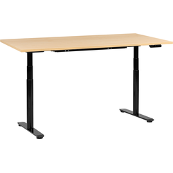 DESTINAS - Elektr bureau - Zwart/Lichtbruin - 180 x 72 cm - Vezelplaat