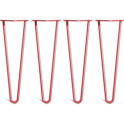 The Hairpin Leg Co. – Hairpin Legs – Bank – 40cm – 10mm - Bankpoten – 2 Staven - Rood