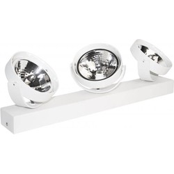 Plafondlamp wit, zwart of zilver 470mm breed richtbaar